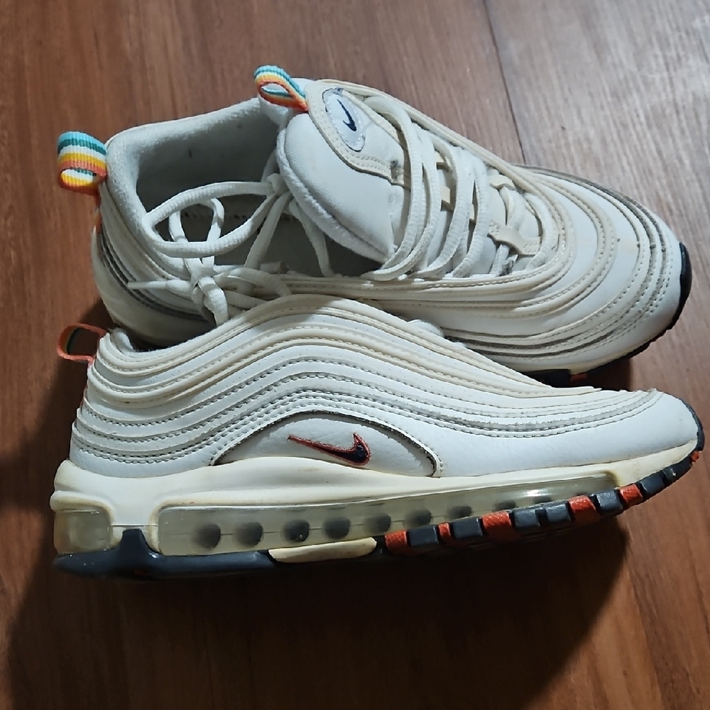 Nike Women  Cream and Orange Sneakers